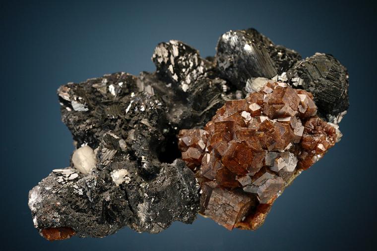 SPHALERITE with CALCITE and ANDRADITE